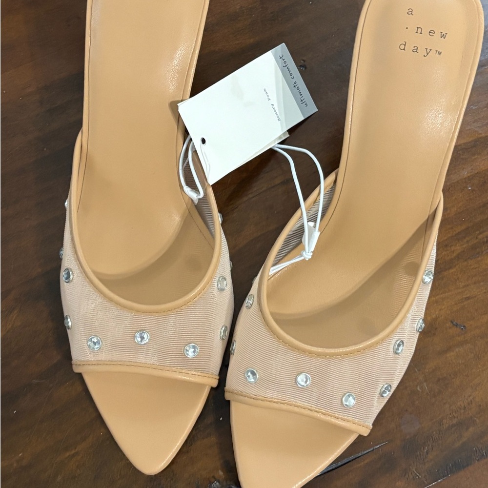 a new day Tan Embellished Women's heels